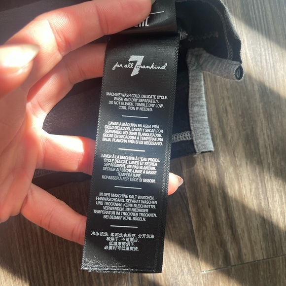 7 For All Mankind Luxe Light Gray Long Sleeve Shirt - Picture 6 of 10